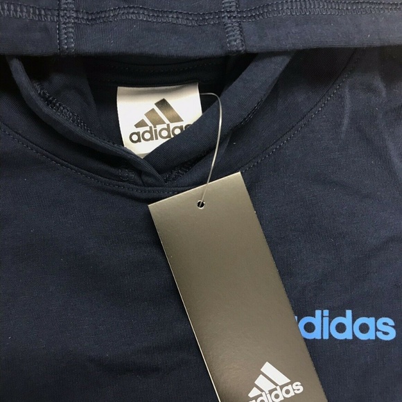 Adidas Boy's Hooded Long Sleeve Top Blue - Picture 3 of 6